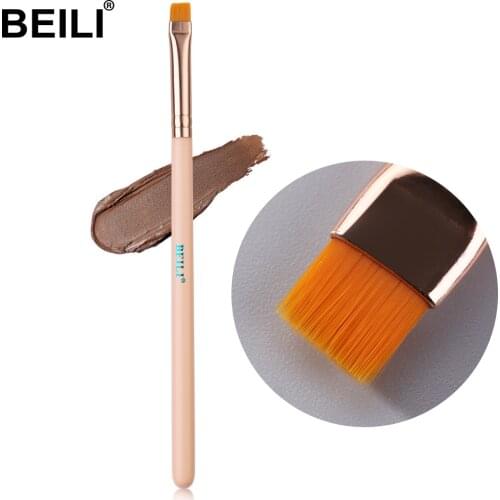 BEILI Pink Precise Small Concealer Eye shade Eye Contour Crease Makeup Brush Goat Synthetic Hair Rose Golden Make up Brushes
