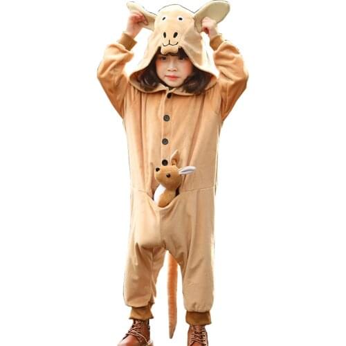 Halloween Childrens Day Cosplay Kangaroo Animal Costume Animal Party Parent-Child Costume Cozy Boy Girl Cute Performance Suit