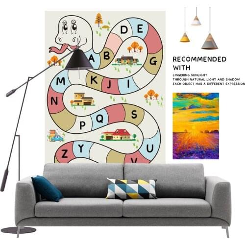 Fashion Children Flannel Carpet Baby Educational Game Snake Carpet English Alphabet Baby Mat Childrens Play Rectangular Carpet