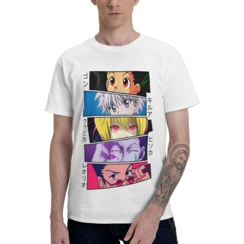 Hunter X Hunter Eyes Anime Manga T Shirt For Men Cotton T-shirt Tshirt Short Sleeve Hxh Gon Killua Hisoka Kurapika Leorio Tee