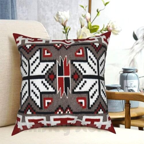Blanket Weaving Pattern Pillow Case Printed Home Soft DIY Pillow cover Southwestern Pattern Red Gray Black White Snowflake