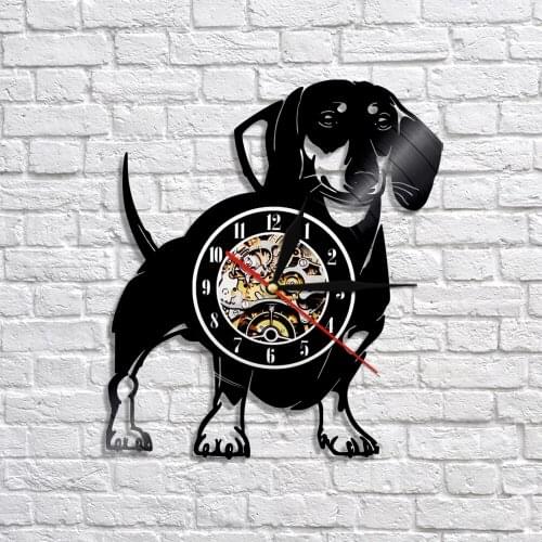 Wirehaired Dachshund Dog Vinyl Record Wall Clock Dachshund Wiener Dog Wall Clock Animal Pet Pug Puppy Dog Lover Gift