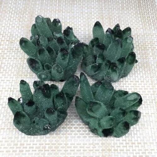 Natural Green ghost crystals cluster rock quartz minerals rough healing stones home decoration