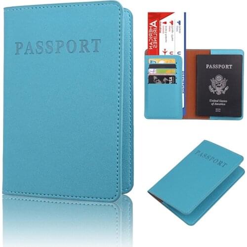 2018 Latest High Quality Matte Leather Passport Bag Cover for ID Card Document Card Passport Holder Purse Wallet Case