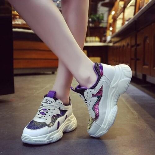 Shoes Women Platform Sneakers Fashion Ladies Chunky Sneakers Patchwork Brand Female zapatos de mujer Breathable Shoes U21-65