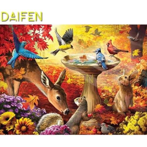 Full Square Diamond mosaic forest fountain deer squirrel bird DIY Diamond embroidery Full Round Diamond painting Cross stitch
