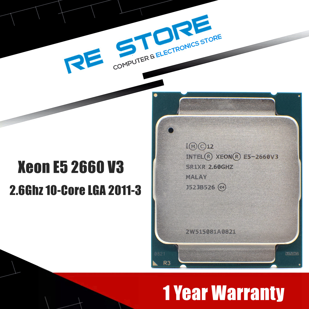 Used Intel Xeon E5 2660 V3 Processor SR1XR 2.6Ghz 10 Core 105W Socket LGA 2011-3 CPU E5 2660V3