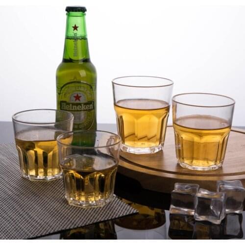 Transparent Plastic Beer Cup Beverage Tumblers Break-Resistant Drinkware Reusable Restaurant Tumbler Juice Tea Bar Party 1pcs