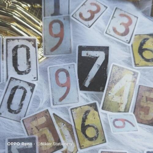 80 sheets Retro Rectangle 0-9 Number Planner Daily Weekly Monthly Calendar Stickers DIY Scrapbooking Stickers Junk Journal Deco