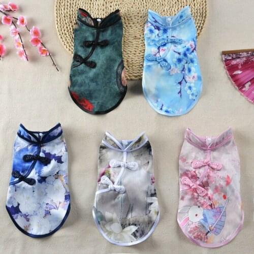 Dog Shirt summer clothes pet clothes cheongsam skirt dog Teddy Bomei dog clothes