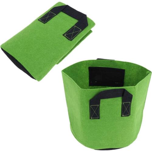 Garden Plant Grow Bag Non-Woven Vegetable Flower Planting Pot with Handles Green+Black Gardening Supplies