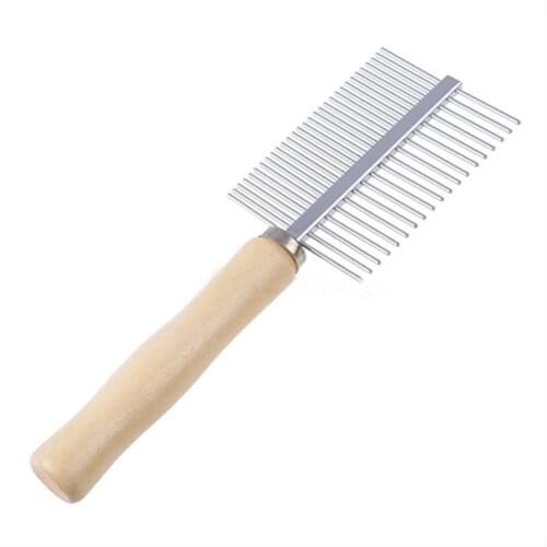 Pet Dog Cat Double Side Metal Row Teeth Brush Massaging Grooming Hair Comb Rake Tools