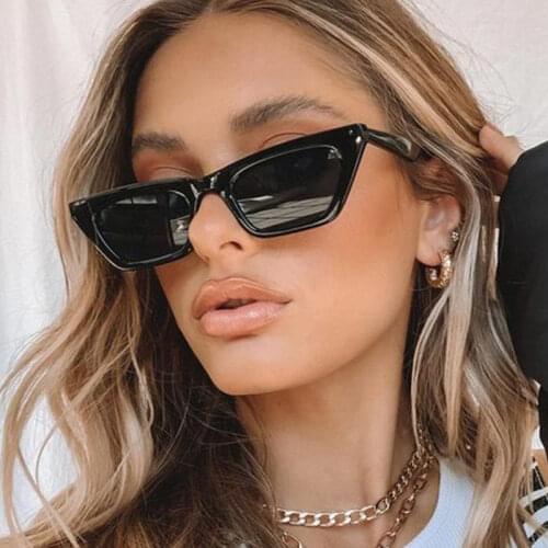 Sexy Retro Small Cat Eye Sunglasses Brand Designer Transparent Color Eyewear Female Oculos De Sol Vintage Shades For Women 2021