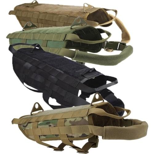 Tactical Military Breathable K9 Dog Clothes Harness Adjustable Training Hunting Molle Dog Vest Harness Service Dog Accessories