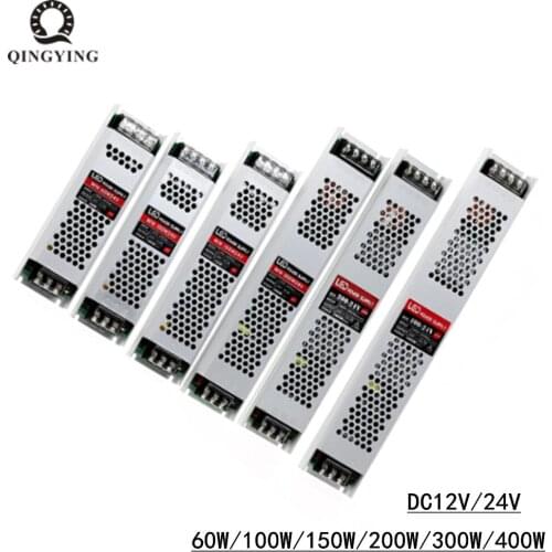 Ultra Thin LED Strip Power Supply DC12V 24V 5A 8A Electronic Transformer 60W 100W 150W 200W 300W 400W LED Driver Power Adapter