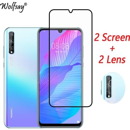 2PCS Full Glued Screen Protector For Huawei P Smart S Tempered Glass for P Smart 2020 Z Full Cover for Huawei P Smart S 9H Film