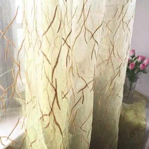 Europe green Embroidered Custom made finished curtain custom window tulle curtain for living room baby room Window screening