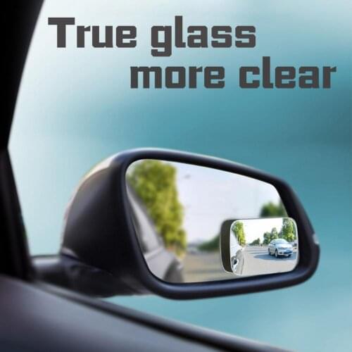 2Pcs Blind Spot Mirror Rimless Adjustable Rectangle Wide Angle Reversing Rearview Mirror Frameless Large Field Of View for Car