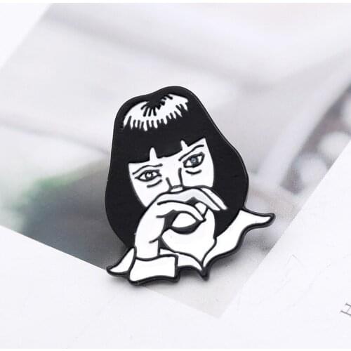Classic Fiction Film Characters Enamel Pins Gothic Girl Lapel Broches Jewelry Women Bag Clothes Punk Badge Pin Accessories Gift