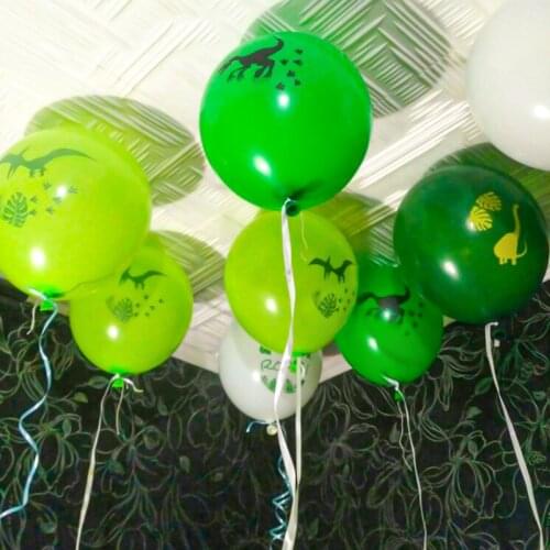 12inch Dinosaur Birthday Balloons Jungle Wild Animal Party Green Dino Latex Balloons Kids Birthday Party Air Ballon Supplies
