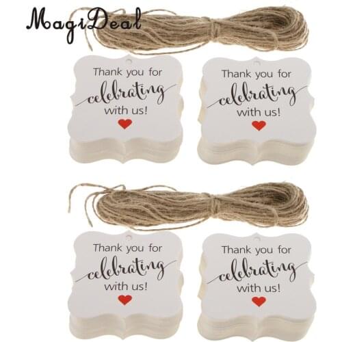 200 Piece Rustic Kraft Paper Thank You for Celebrating with us Gift Tags Wedding Baby Shower Birthday Party Favor Labels