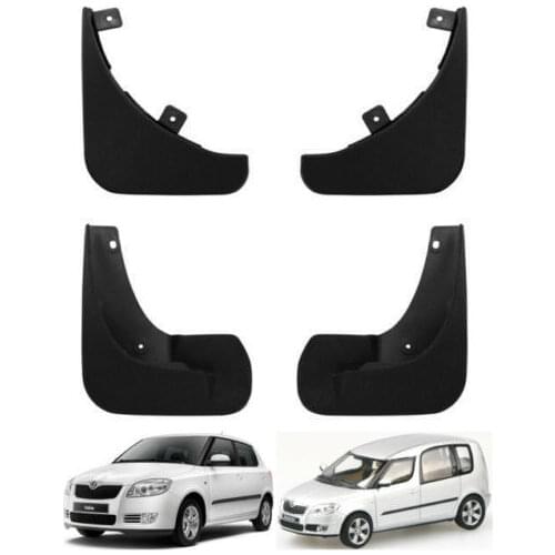 4pcs Car Mud Flaps For Skoda Fabia 2 2007-2014 Roomster Mudguards Splash Guards Mud Flap Mudguard 2008 2009 2010 2011 2012 2013