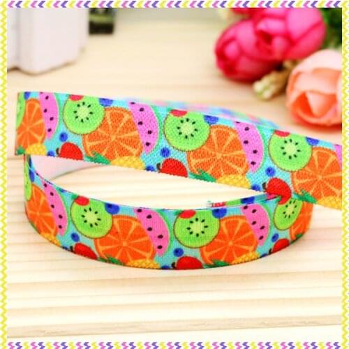 5/8'' Free shipping Fold Elastic FOE fruits printed headband headwear hairband diy decoration wholesale OEM P4438