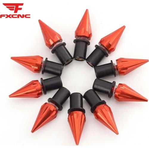 5mm 10pcs CNC Universal Motorcycle Windshield Spike Bolts Screw Nuts for KAWASAKI Z1000SX NINJA 1000 Z1000 ZX1400 ZX14R ZZR1400