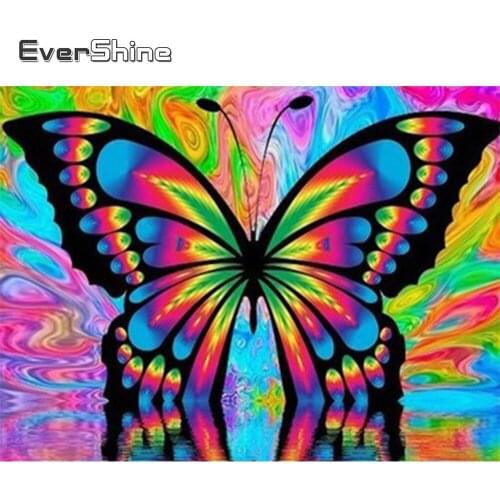 EverShine Diamond Mosaic Animal Full Drill Square Diamond Painting Butterfly Rhinestones Embroidery Cross Stitch Handmade Hobby