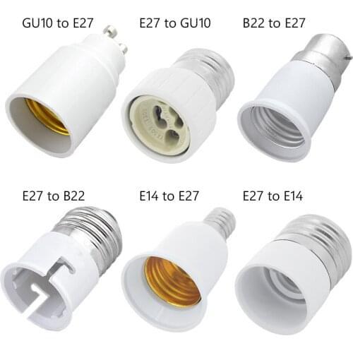 Holder Bulb Base Converter Light Extender Lamp Fireproof Material B22 GU10 E27 E14 Conversion Socket Adaptor Led Lamp Bulb Base