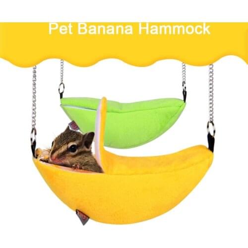 Pet Banana Hammock Hamster Banana Shape House Bird Cage Small Animal Bed Sugar Glider Ferret Cotton Nest Hamster Accessories