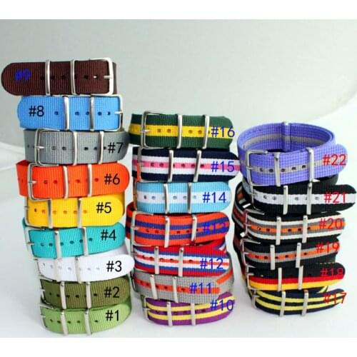Hot ! 10pcs/lot Top quality 20MM waterproof watch strap fashion fabric wach band Multicolor Wholesale DIY Watch Bands U47M