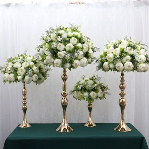 30 35 40 45 50cm artificial flower ball centerpiece arrangement decor wedding arch backdrop table ball silk peony flower bouqet