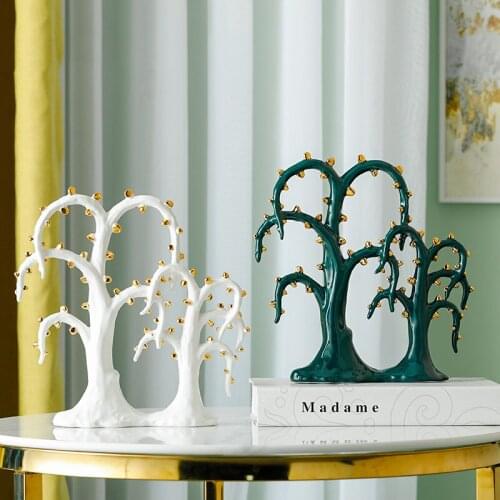 Chinese Fengshui Fortune Tree Ceramic Furnishings Home Livingroom Desktop Ornaments Crafts Club Store Table Adornment Decoration