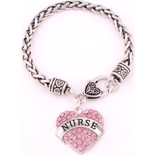 Classic Heart Bracelet For Female NURSE Written Personality Trinket Birthday Gift Choose Zinc Alloy Provide Dropshipping