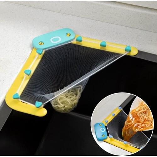 Kitchen Tripod Filter Sink Strainer Bag Leftover Garbage Storage Rack Kitchen Hanging Fine Mesh Grid Kitchen Accessories