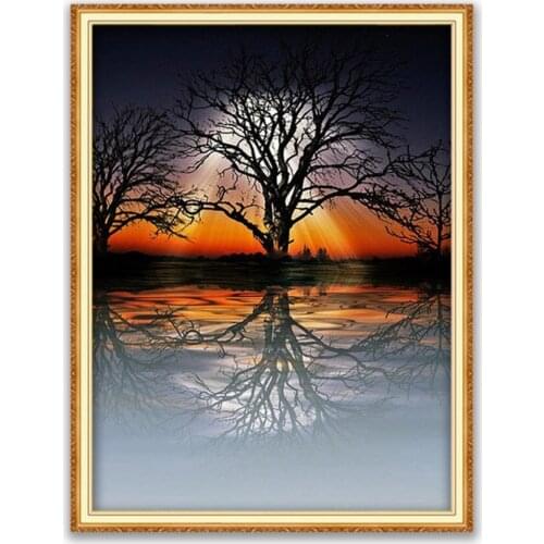 Nature DIY Cross Stitch Embroidery 11CT Kits Needlework Craft Set Cotton Thread Printed Canvas Home Decoration Sell New Design
