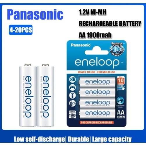 Original Panasonic 1.2V 1900mAh NI-MH Rechargeable Battery For Camera Flashlight Toy Recycle 2100 time Pre-Charged Battery
