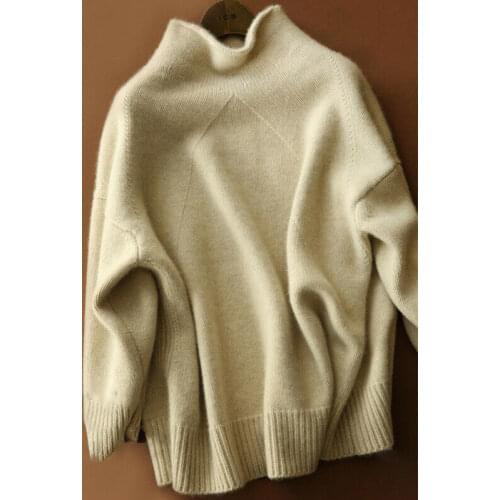 2020 Autumn Winter Oversize Turtlenect Thick Wool Cashmere Sweater Pullovers Women Long Sleeve Female Casual Big Sweater Jumper