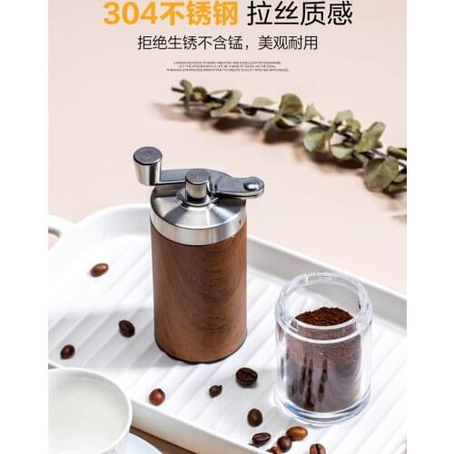 Wood Grain Portable Coffee Grinder Ceramic Manual Tools Crusher Manual Coffee Mill Espresso Moedor Cafe Grinder Machine EK50MCJ
