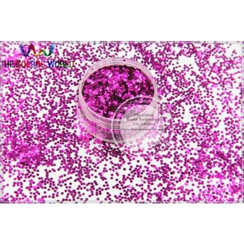Size 1mm Solid Fuchsia Color Circle dot shapes glitter for nail art and Other art Decoration 1 pack =50g