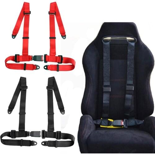 Sports Racing Harness Seat Belt 3 4 Point Fixing Mounting Quick Release Nylon Car Safety Racing Seat Belt Black Red