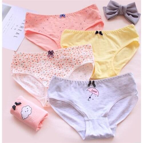 2019 New Arrived 9T-20T Big Girl Underwear 4pcs/lot Kids Panties Striped Girl Underpants Cotton Lingerie Briefs sq-cm1352-4p