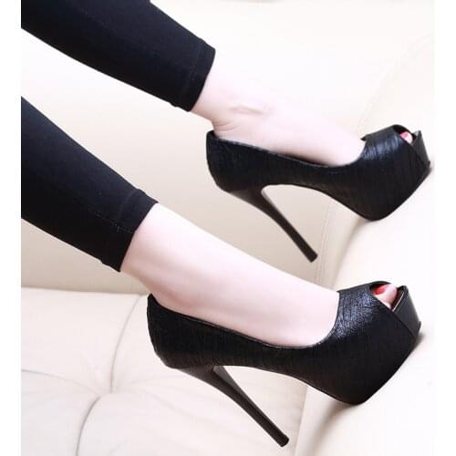 Platform high heels shoes pumps women shoes Wedding shoes woman peep toe pumps platform stiletto heels talon femme