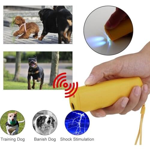 Pet Dog Repeller Anti Barking Stop Bark Training Device Trainer LED Ultrasonic 3 in 1 Anti Barking Ultrasonic Without Battery