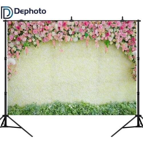 DePhoto Colored Rose Flowers for Wedding or Baby Shower Party Vinyl Photography Backdrop Photo Background Studio Prop