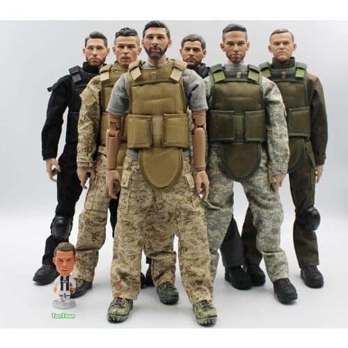 1/6 Scale(12inch & 30cm) SWAT Soldier Ronaldo Rooney Neymar figure toys Activity dolls With Accessories (Freedom of choice)