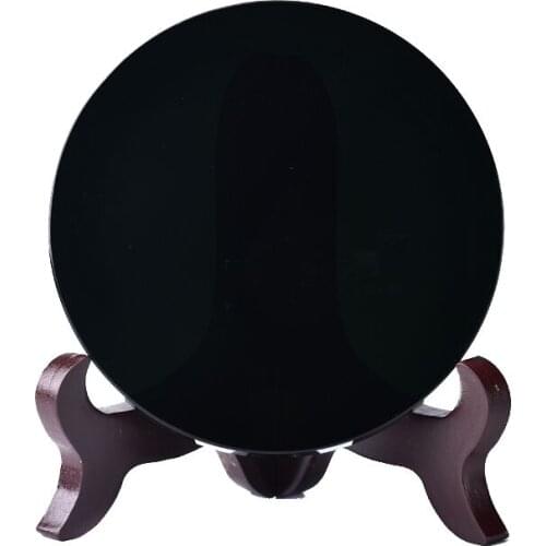 Mexican Obsidian Smoking Mirror Stone Disc Tezcatlipoca Mexico Aztec Maya