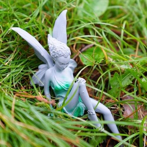 1pc Fairy Statue Garden Ornament Resin Craft Landscaping Lawns Yard Ponds Decoration 15*5.3cm Home Gardening Outdoor Decoration