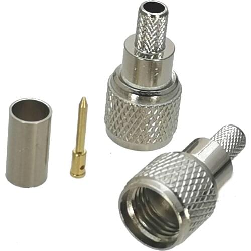 10pcs mini UHF miniUHF male crimp RG58 LMR195 RG142 RG400 RF connector
